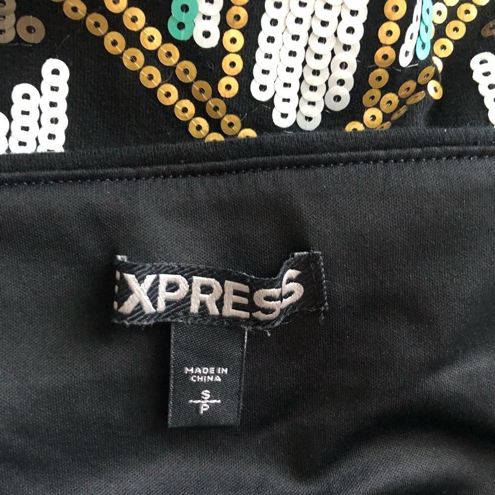 Express multi color tribal pattern sequined mini … - image 3